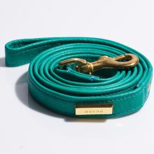 Hound Collection Leather Dog Leash Genuine Leather Gold Bar Logo